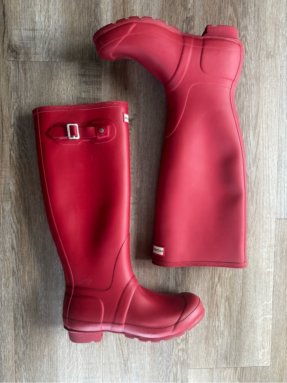 Hunter Tall Matte Red Waterproof Rain Boots